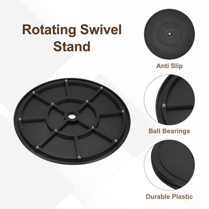 uxcell 2Pcs 12 Inch Rotating Swivel Stand with Steel Ball Bearings, 360 Degree Rotating Lazy Susan Turntable Organizer Round Rotating Plate for TV Sculpture Computers Monitor, Black