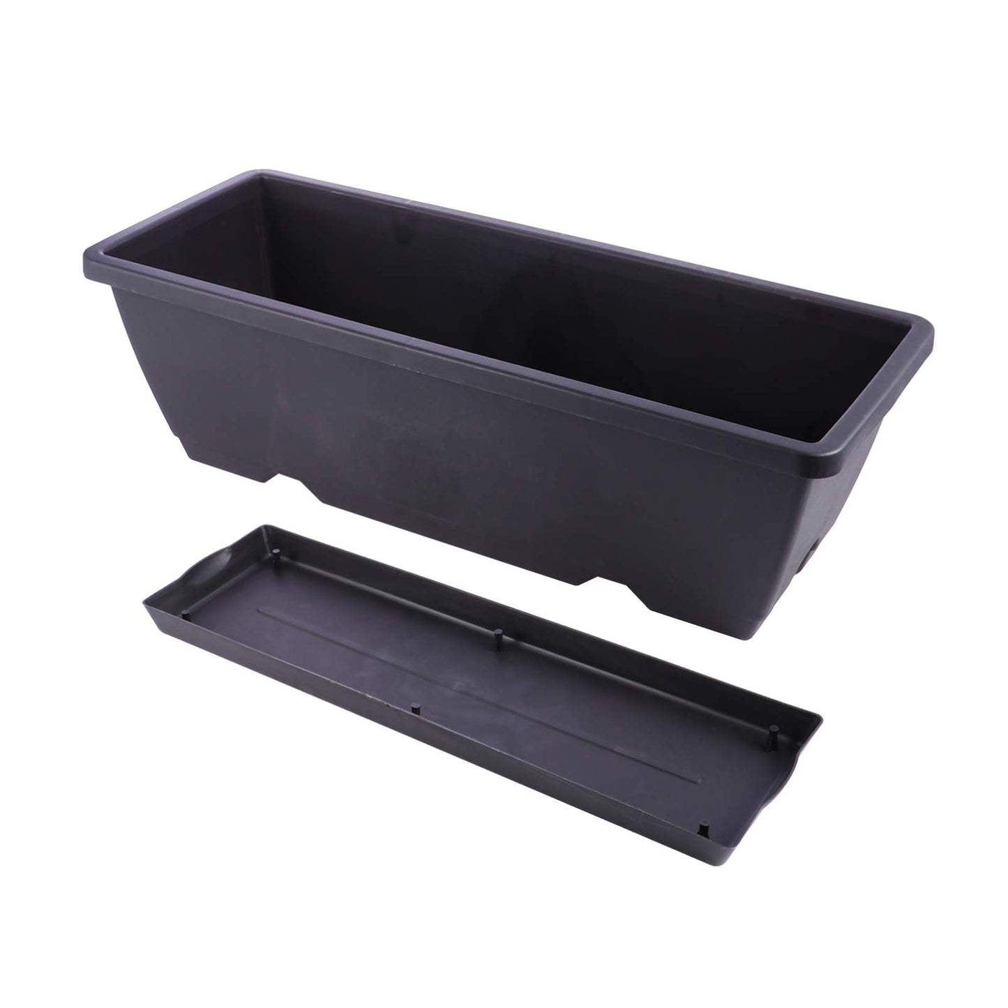 GANAZONO Rectangular Garden Planter 19.68X7.48X5.90In Plastic Planter with Drainage Hole and Saucer for Indoor Outdoor Patio Balcony Home Decor