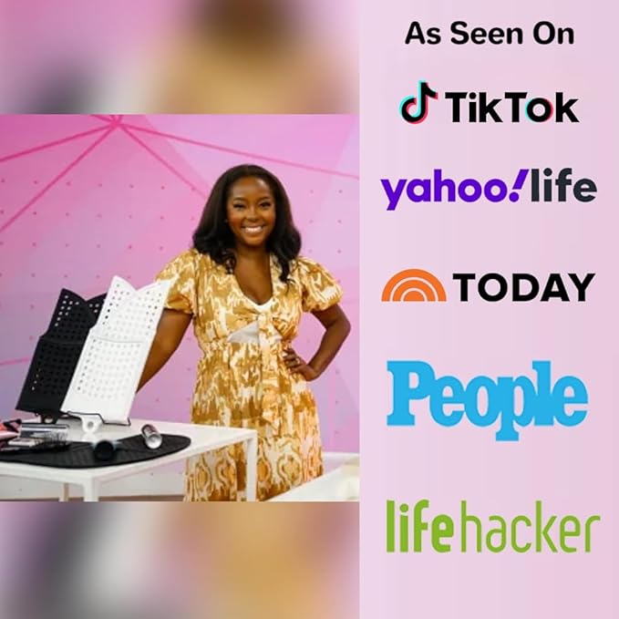 Sink Topper Bathroom Counter Cover & Storage Saver, Foldable Silicone Mat for Hot Tools, Hair Styling & Makeup, Beauty Brush Cleaning Mat, RV Camper Sink Cover & for Small Spaces (Standard Silver)