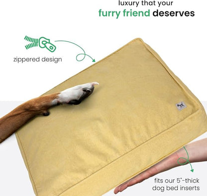 Molly Mutt Elysium Dog Bed Duvet Cover, GOTS-Certified 100% Cotton Canvas Cover for Dog, Puppy, or Cat Bed, Durable, Washable, and Free of Harmful Chemicals, Small, 22"x27"x5", Yellow