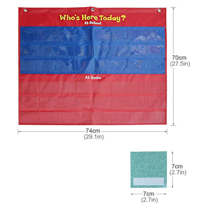amzoya Attendance Pocket Chart with 72 Student Cards-Classroom Behavior Tracker for Perschool to Elementary,Pocket Chart for Classroom…