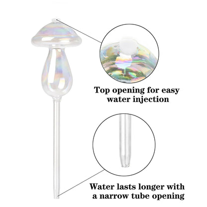 Vodhord Plant Watering Globes 4 Pack, Self Watering Planter Insert, Mushroom Self Watering Globes for Indoor & Outdoor Plants, Top-Fill Watering, Watering Bulbs Made from Hand-Blown Durable Glass