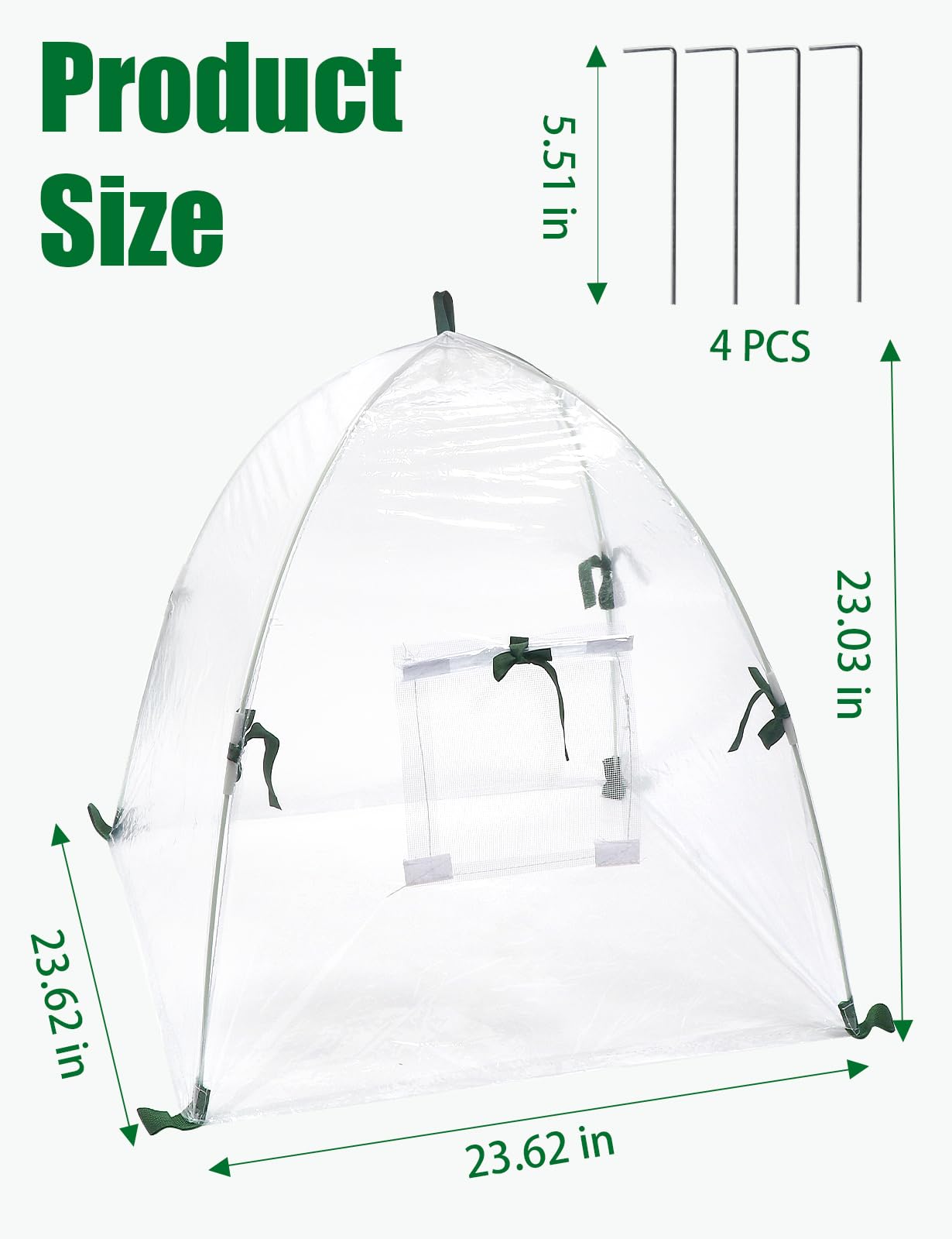 2 Pack Plant Covers Freeze Protection, Winter Plant Covers with Stakes, Clear Outdoor Garden Frost Cover, Portable Plant Flowers Mini Greenhouse Cover for Outdoor & Indoor Use