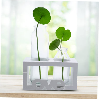 Parliky Glass Plant Vase Stand Air Plant Holder Propagating Vase Terrarium for Indoor Decor