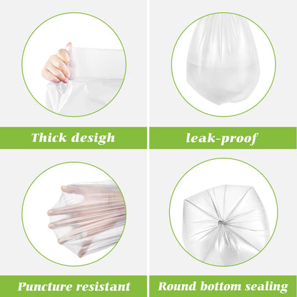 8 Gallon 300 Counts Unscented Medium Trash Bags,Fit 7,8,9,10 Gal Garbage Bags by Teivio, 30 Liter Thick Bathroom Can Bin Liners,Plastic Bags for Home Office Kitchen, Clear