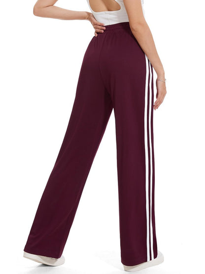 Tapata Women's 34" Inseam Tall Track Pants Loose Straight Leg Jogging Sweatpants Warm-Up Sports Athletic Running, Burgundy, XL