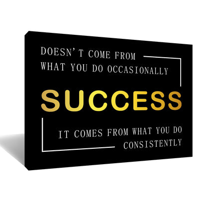 Inspirational Wall Art Home Decor Motivational Success Quotes Canvas Print Positive Affirmation Picture Poster Artwork for Modern Bedroom Living Room Gym Wooden Framed Ready to Hang [12''Wx 18''H]