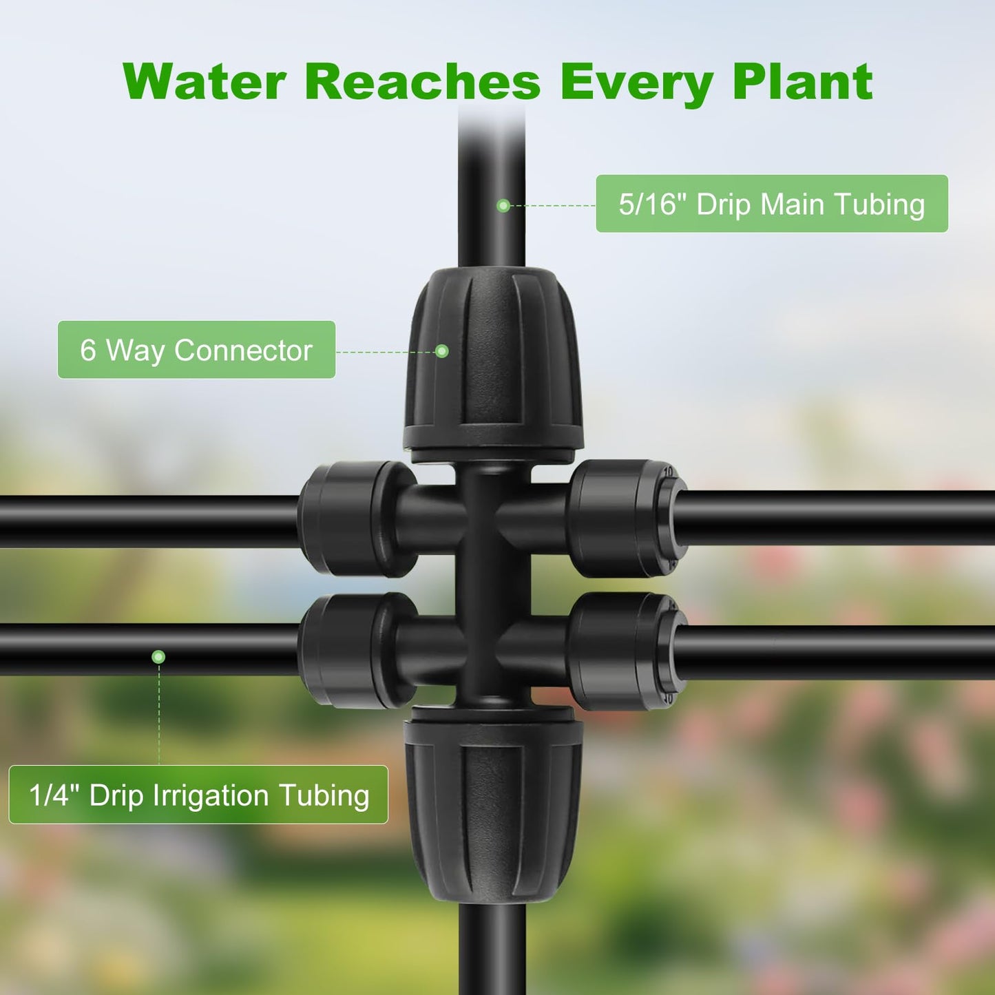 Compact Programmable Solar Automatic Plant Waterer Kit Work with Indoor Outdoor,Self Watering Drip Irrigation Pump Indoor/Outdoor Vacation Free (50FT 5/16" Main Tube Kit)