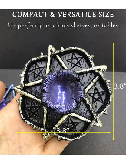 CCOTIKOSEE Pentacle Altar Crystal Ball Holder, Tealight Tray for Astrology Ritual Alter Witch Decor, Plate Witchcraft for Wiccan Tarot Supplies