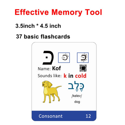 Woifish Biblical Hebrew Alphabet Flash Cards