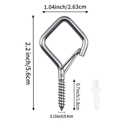 Zuryiul 304 Stainless Steel Eye Screw Hooks, Heavy Duty Ceiling Hooks for Hanging Plants, Outdoor String Lights & Christmas Decor, Rustproof Screw in Hooks (304 Stainless Steel, 38PCS)