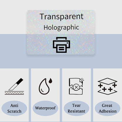 STARLIBOO Transparent Stickers Labels - 2" x 4" Clear Address Labels Mailing Stickers for Laser/Inkjet Printer 8.5"×11"- 20 Sheet (Clear Holographic Dot)