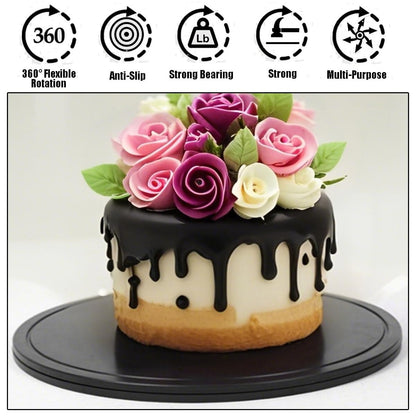 2 Pack Rotating Swivel Stand Turntable, Heavy Duty Swivel Base Rotating Platform with Steel Ball Bearings, Lazy Susan Round Rotating Stand for TV, Speakers, Bonsai, Sculpture