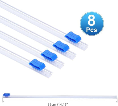 PATIKIL 8pcs Plastic Wrap Cutter, 14in Plastic Wrap Slide Cutter Self Adhesive Installation Replacement for Aluminum Foil Wax Paper Parchment Paper Wrap Dispenser, Blue