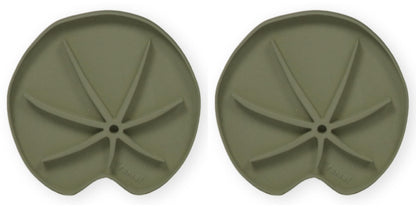 Treleaf Lili Sausr™ – 6" Lily Pad Shaped Plant Saucer & Drip Tray (Set of 2) – Decorative Humidity Tray & Spill Catcher for Indoor Houseplants – 3D Printed Eco-Friendly Design - Green