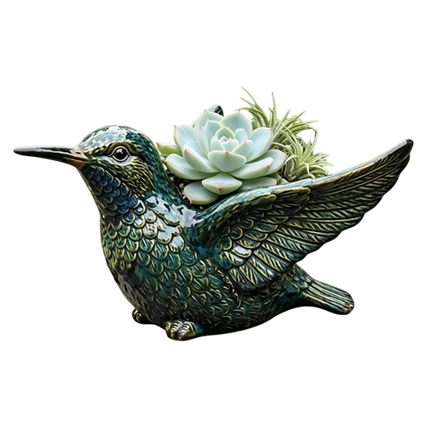 Planter Pots - Hummingbird Shape Bird Planter Resin | Flower Pots Cute Resin Decorative Planters Outdoor Shape Vase Pot for Plants Pot for Porch Indoor Lawn Patio Pathway Yard Garden Home Balcony