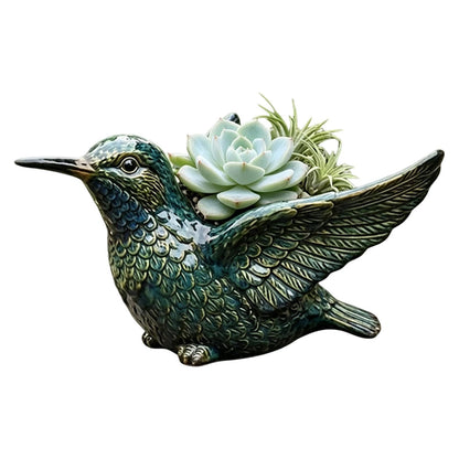 Planter Pots - Hummingbird Shape Bird Planter Resin | Flower Pots Cute Resin Decorative Planters Outdoor Shape Vase Pot for Plants Pot for Porch Indoor Lawn Patio Pathway Yard Garden Home Balcony