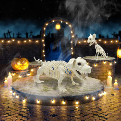 UMEELR Halloween Animal Skeletons, Cats and Dogs Pose-N-Stay Plastic Skeletons for Yard Garden Lawn Patio Halloween Party Favors Decor