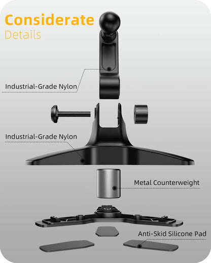 APPS2Car Heavy Duty Phone Stand - Adjustable Desktop Holder for Video Calls, Compatible with 4.7-6.8" Smartphones & Thick Cases, Perfect for Home Office