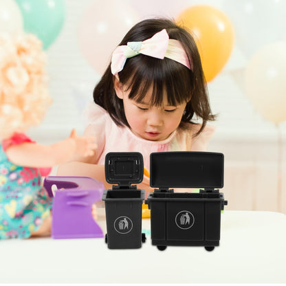 BESTOYARD Mini Trash Can Model, Tiny Plastic Garbage Bin for Dollhouse Furniture Decoration & Micro Landscape, Cute Miniature Life Scene Props for Desk Organizer & Pen Holder