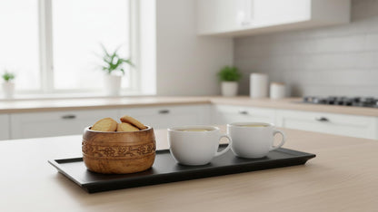 Beautiful Handmade 5 x 3" Decorative Mango Wood Snack Serving Bowl For Dry Fruits Chips Coffee Table Countertop Display Key Bowl Tableware Kitchen Living Room Home Decor Accents Dinnerware (Antique)