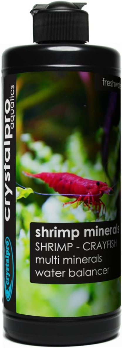 Crystalpro Shrimp Minerals 16.9 Oz – Liquid Aquarium Salt & Trace Elements for Freshwater Shrimp Tanks – Supports Caridina & Neocaridina – Molting & Breeding Additive – Invertebrate Tank Conditioner