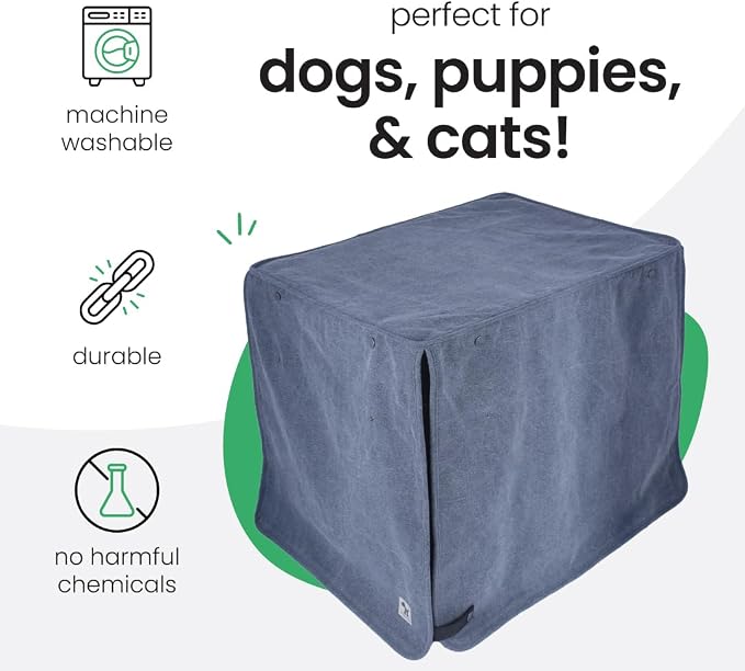 Molly Mutt Dragonstone Dog Crate Cover, GOTS-Certified 100% Organic Cotton Canvas Cover for Dog or Puppy Kennel and Cage, Washable, Free of Harmful Chemicals, X-Large, Fits 42"x28"x31" Crate