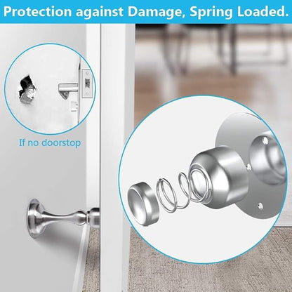 WINONLY Door Stopper, Magnetic Door Stop, Stainless Steel, Magnetic Door Catch, 3M Double-Sided Adhesive Tape, No Drilling, Screws for Stronger Mount, Hold Your Door Open, 1 Pack to Have a Try
