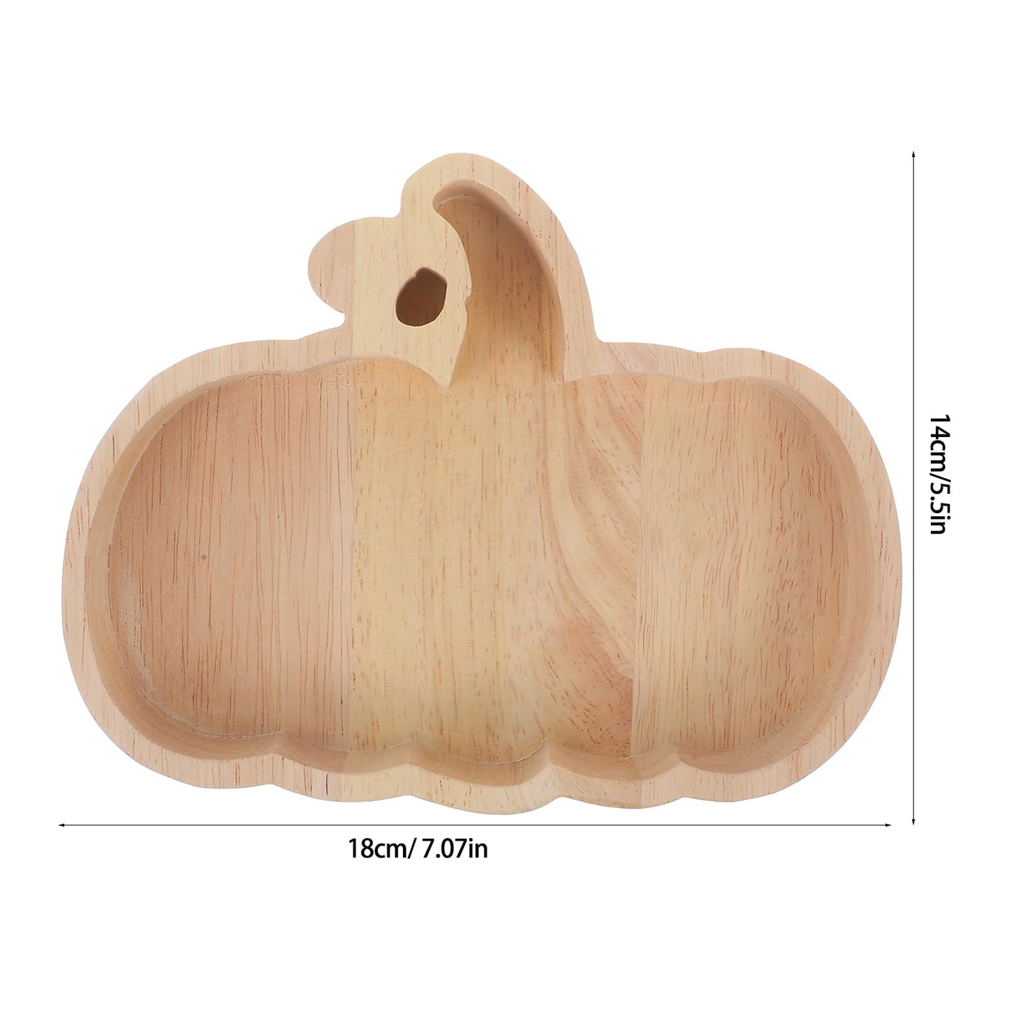 GLEAVI Halloween Pumpkin Plate Wood Serving Tray for Snacks Candy Dessert Tableware Seasonal Party Decor