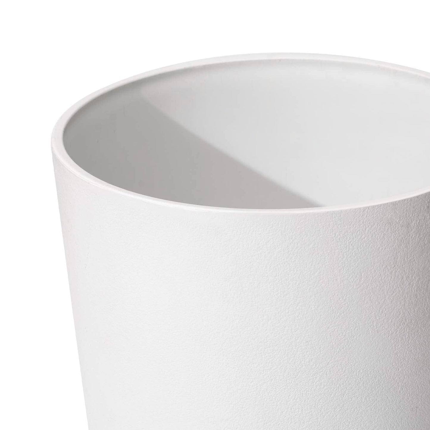 LA Jolie Muse Tall White Planters Set of 2,20 Inch Indoor/Outdoor Round Planters with Shelf Inset,Modern Large Planters with Drainage Holes for Front Door,Balcony and Patio Deck