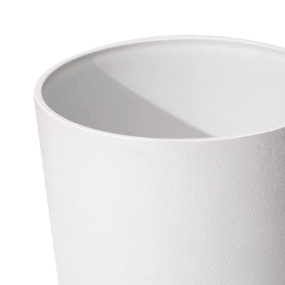 LA Jolie Muse Tall White Planters Set of 2,20 Inch Indoor/Outdoor Round Planters with Shelf Inset,Modern Large Planters with Drainage Holes for Front Door,Balcony and Patio Deck