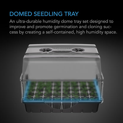 AC Infinity Humidity Dome, Heavy-Duty Germination Kit with 3 mm Thickest Dome, Sturdy Drip Tray, 5x8 Cell Seedling Tray, Vented Height Extension Panels, for Seed Starting, Propagation, Cloning Plants