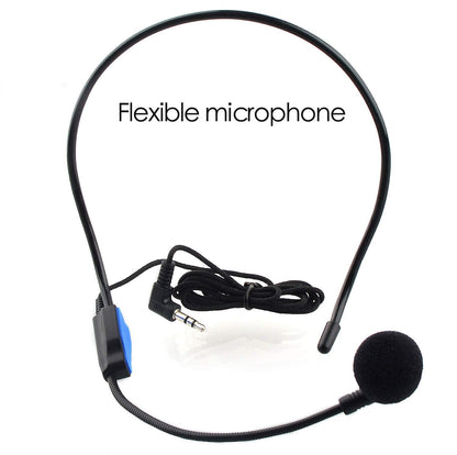 Voice Amplifier 12W Rechargeable PA System (1200mAh) with Wired Microphone for Teachers, Coaches, Tour Guide and More (Black)