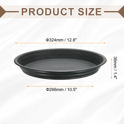 HARFINGTON Plastic Plant Saucer 10.5" Round Drip Trays Flower Pot Saucers Flower Base Bottom Drainage Tray for Indoors Outdoors Planters, Gray-Black