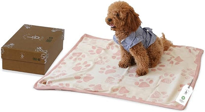 Baby & Pet Blanket 100% Cotton with Sherpa Fleece – Soft Stroller Blanket for Baby, Dog & Cat – Breathable, Hypoallergenic, Washable – 76×96 cm Pink Beige