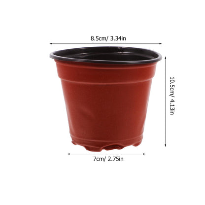 HINTRMENT 100pcs Plastic Nursery Seedling Pots for Outdoor Gardening, Plant Propagation Cups with Nutrient Function, Dual-Color Planting Containers for Strawberry Cuttings and Seed Starting