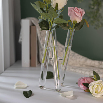 Glass Flower Vases 3/4 Tube Plant Terrariums for Hydroponic Plant Container Home Wedding Decorations Striped Glass Vases