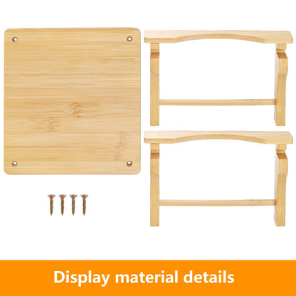 Tebery 2 Pack Natural Bamboo Drink Beverage Dispenser Stand, Water Jugs Glass Water Pitcher Base Fits 6-8 Inches Diameter for Home, Parties, and Catering Events