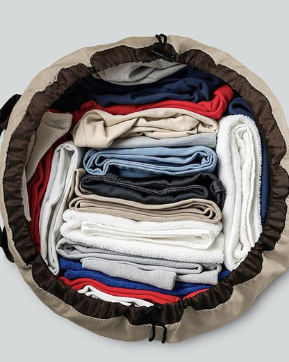 Laundry Bag with Shoulder Straps and Mesh Pocket Laundry Backpack Large Portable Laundry Hamper for College Laundromat Apartment