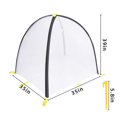 PURPLE STAR 1N 35 x35 x 39 Inch Insect Barrier Plant Tent Cover-Insect Bird Barrier Netting Mesh-Bug Guard Cover with Stakes for Protect Plants Fruits from Insect Bird Eating (1, L)
