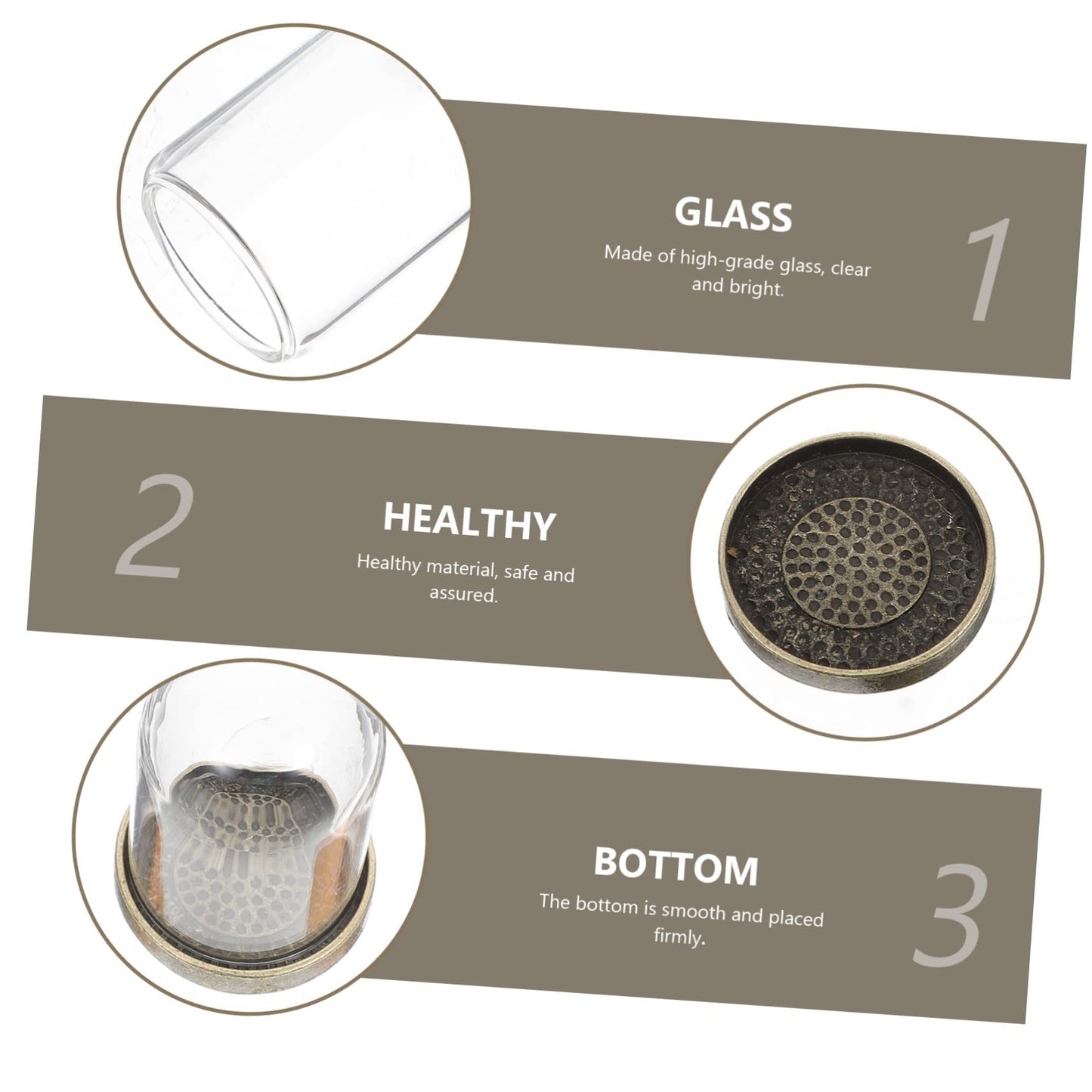 SEWOART 5sets Glass Terrarium Container Landscape Kit Dome and Base for Home Decor and Plant Display