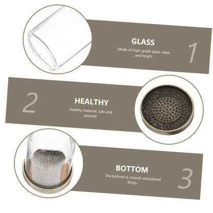 SEWOART 5sets Glass Terrarium Container Landscape Kit Dome and Base for Home Decor and Plant Display