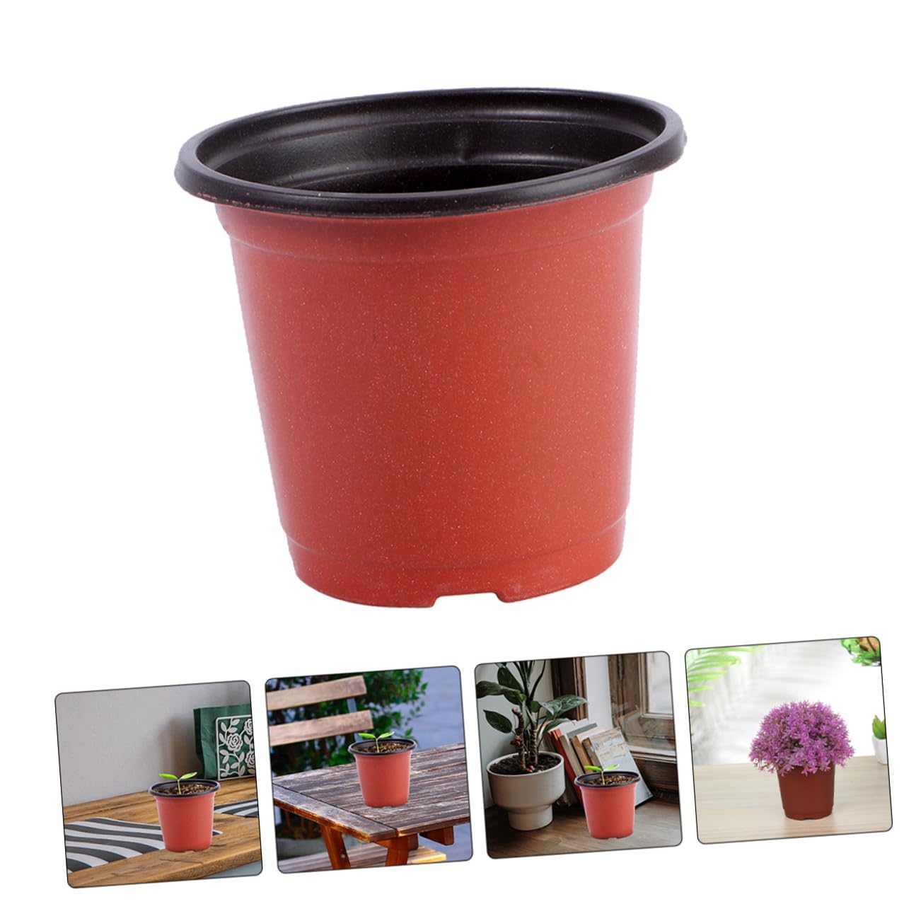 TOMETURE 120pcs Plastic Seedling Pots and Nursery Planter Cups Dual-Color Breathable Planting Containers for Strawberry Cuttings and Outdoor Gardening