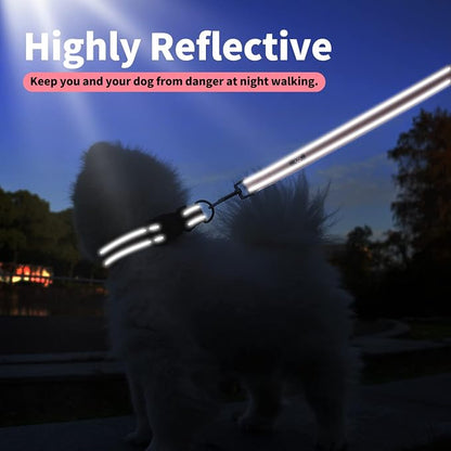 IVY&LANE Reflective Dog Collar and Leash Set,Adjustable Neoprene Padded Dog Collars for Puppy, Breathable Nylon Pet Collar for Small Medium Large Dogs(Small,Pink)