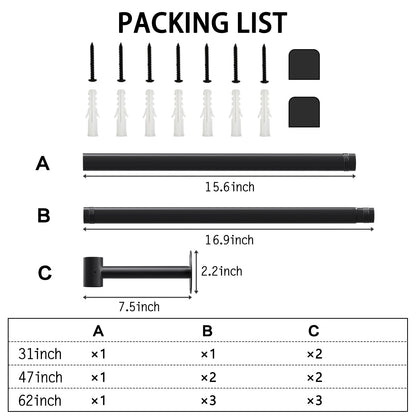 SUTINE Plant Hanging Rod, 62 Inch Plant Hanger Indoor for Window Ceiling, Heavy Duty Hanging Planters for Indoor Plants, Black Wall Plants Holder, Window Plants Shelves Pot/Chain/Plant Not Included