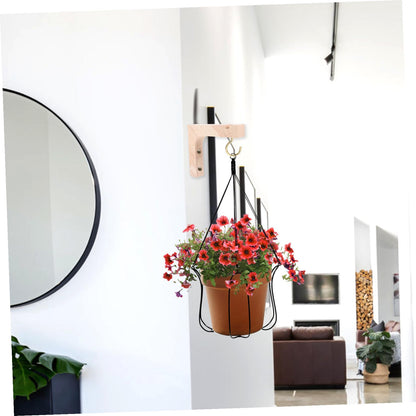 VOSAREA 2pcs Wooden Plant Hooks Heavy-Duty Wall Mount Plant Hangers for Indoor and Outdoor Hanging Planters Ceiling and Wall Bracket Supports