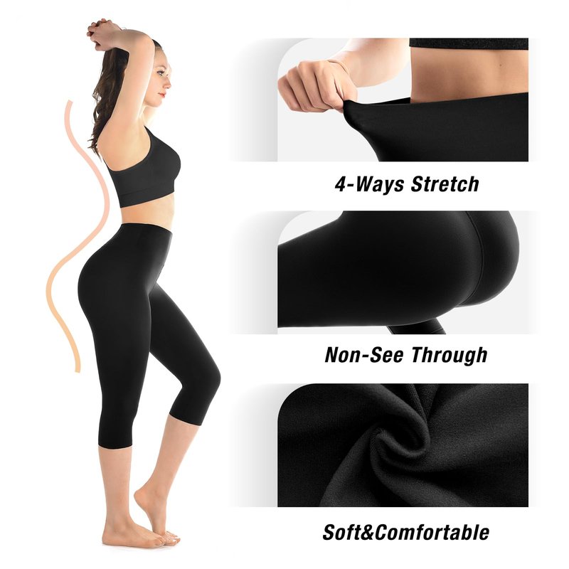Walifrey Capri Leggings for Women, Buttery Soft High Waisted Leggings for Gym Yoga Workout (White XXL)