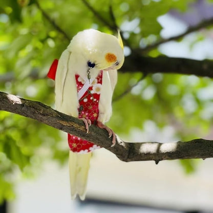 Bird Diaper Cockatiel Clothes Flight Suite, Reusable Parrot Nappy with Waterproof Inner Layer, Cute Pigeon Pants Urine Wet Suit Costume for Conure Macaw (Blue C,Sulphur-Crested Cockatoo)