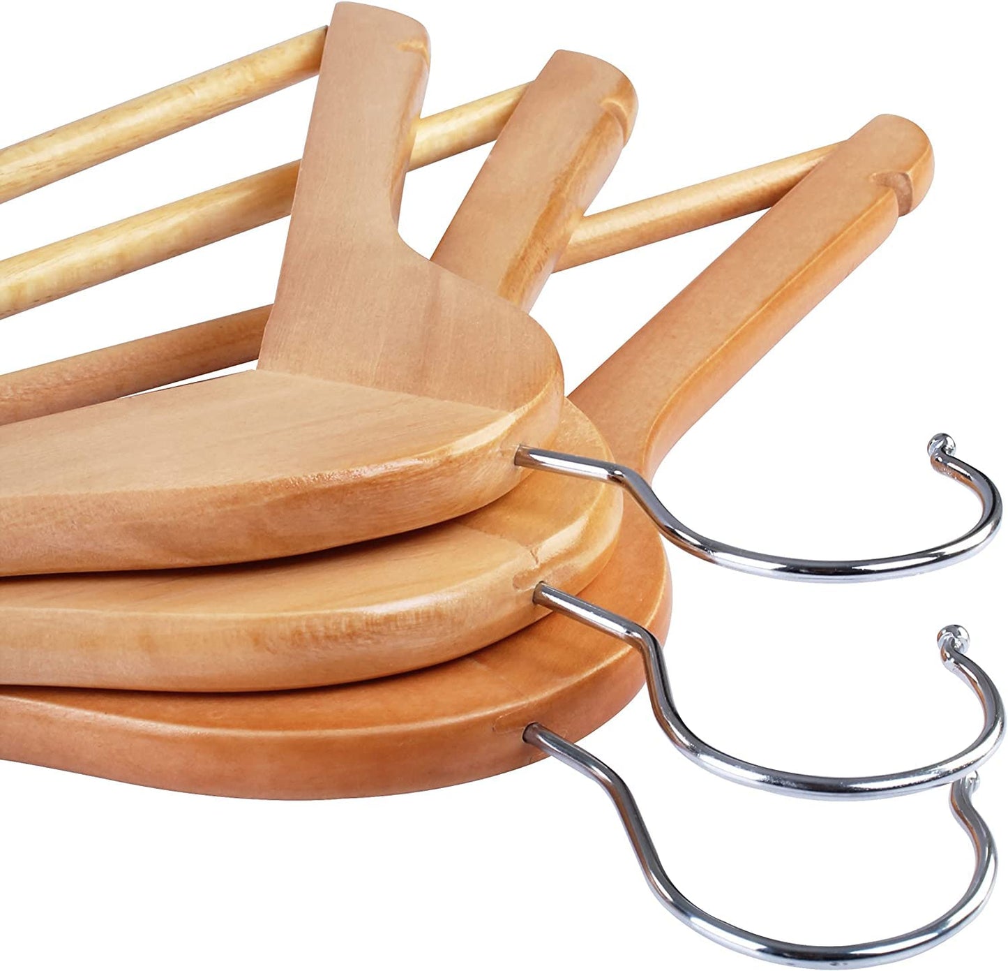 Utopia Home Premium Wooden Hangers 30 Pack - Durable & Slim Coat Hanger - Suit Hanger with 360-Degree Rotatable Hook - Wood Hangers with Shoulder Grooves (Natural Color)