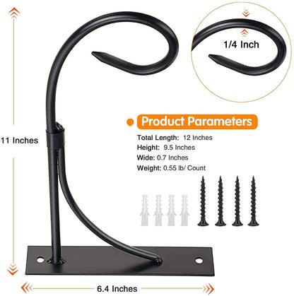 Fashion&cool 2 Pack Plant Hanging Bracket, 11 inch Wall Mount Plant Hanger Outdoor Indoor, Decorative Hanging Plant Bracket Hooks for Planter Flower Bird Feeder Lanterns Wind Chimes with Screws (2)